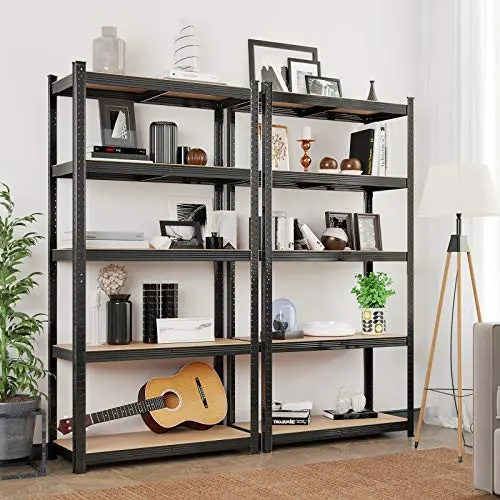 Set 2 rafturi metalice, Songmics, Negru, 200x100x50
