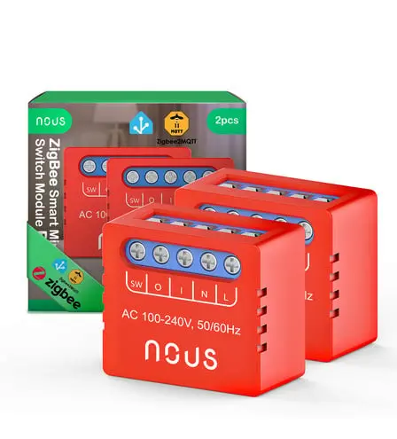 set 2 relee smart nous b6z zigbee,1 canal, control aplicatie, compatibil alexa google assistan, protectie suprasarcina