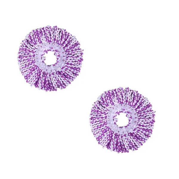 Set 2 rezerve mop PAA-home®, culoare alb mov, pentru capul rotativ cu diametrul de 16 cm, diametrul exterior mop 32 cm