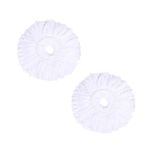 Set 2 rezerve mop rotunde PAA-home®, culoare alb, pentru capul rotativ cu diametrul de 16 cm diametrul exterior 30 cm
