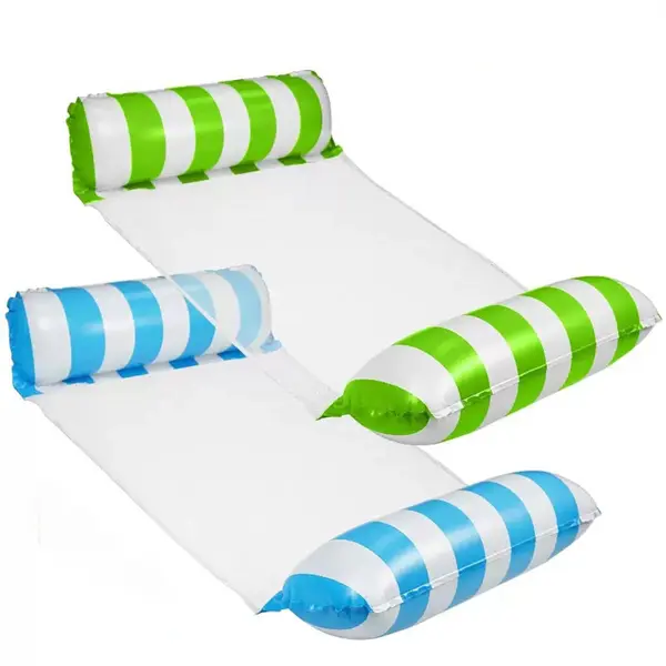 Set 2 Saltele Gonflabile 4-in-1 pentru Piscina - Hamac, Sezlong, Verde - Default Title
