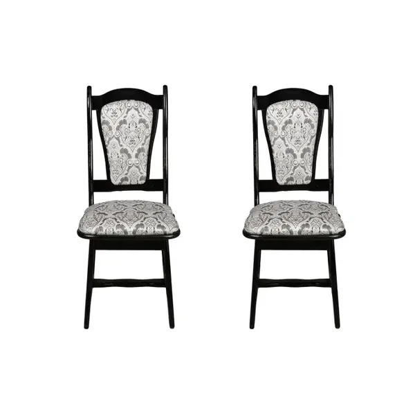 Set 2 scaune IZA, cadru wenge + stofa print 02, 45x45x95 cm