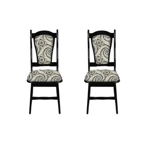 Set 2 scaune IZA, cadru wenge + stofa print 04, 45x45x95 cm