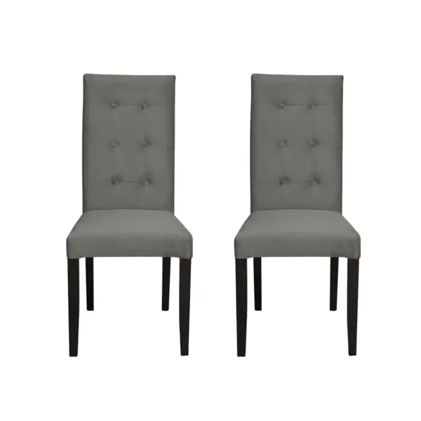 Set 2 scaune living TEO LUX, picioare lemn wenge, stofa gri deschis, 46x60x98 cm