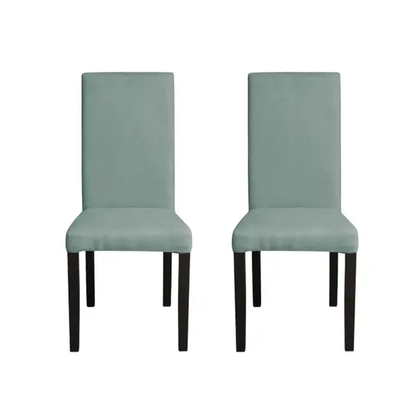 Set 2 scaune living TEO, picioare lemn wenge, stofa mint, 46x60x98 cm