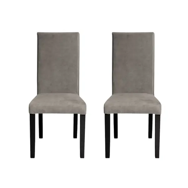 Set 2 scaune living TEO, picioare lemn wenge, stofa z cappuccino, 46x60x98 cm