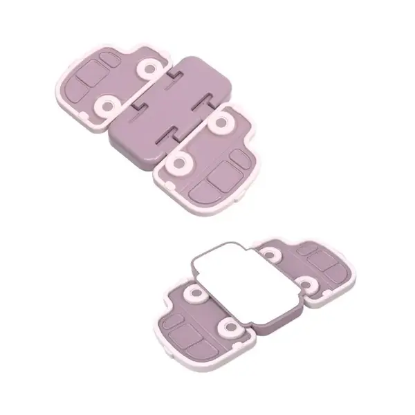 Set 2 sigurante geamuri usi glisante, 11x6.5x0.5 cm, Mov Alb
