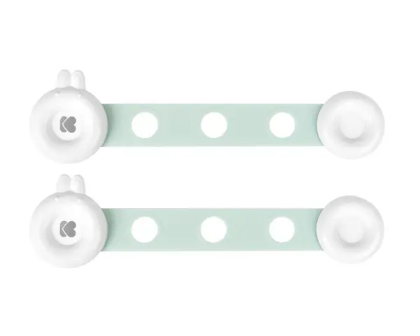 Set 2 sigurante multifunctionale KikkaBoo Bunny Mint,lungime reglabila,utilizare usi de dulap, sertare, frigidere, cabine dus, capace WC
