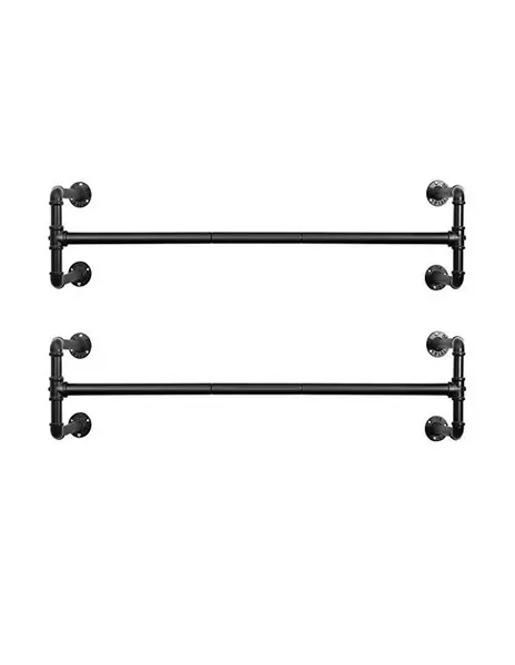 Set 2 sine de haine montaj perete, Songmics, 110 x 30 x 29.3 cm, HSR64BK-02 Negru