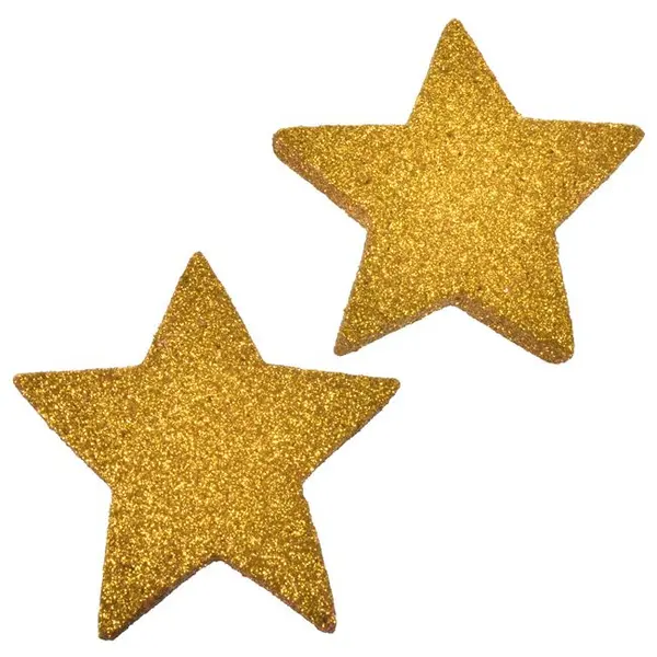 Set 2 stelute 3D pentru activitati crafts, Auriu,Polistiren, 8 cm