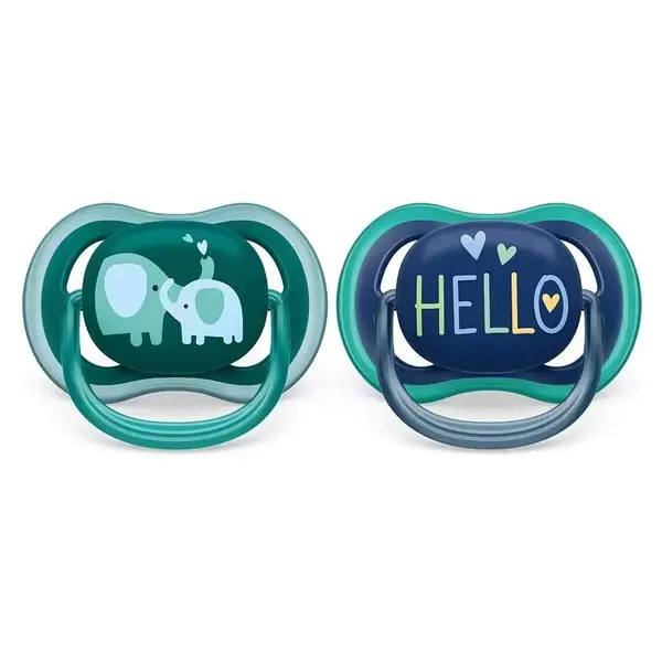 Set 2 suzete Avent din silicon Ultra Air Boy 18 luni+
