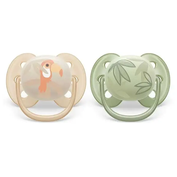 Set 2 suzete Avent din silicon Ultra Soft Unisex 0-6 luni