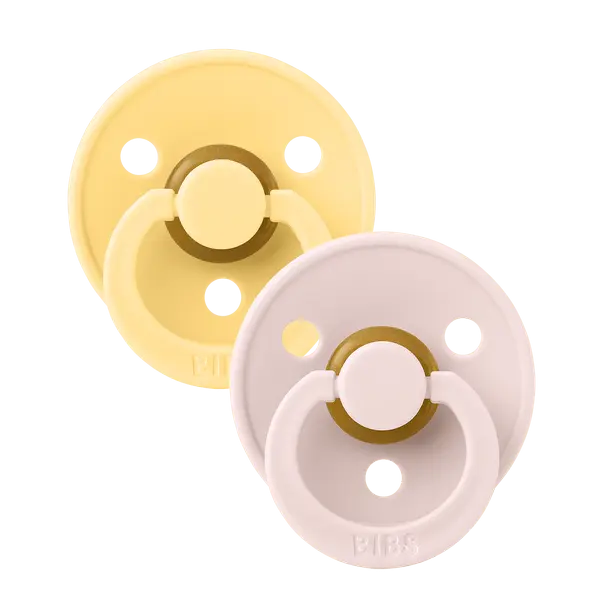 Set 2 suzete Bibs Colour Latex, tetina rotunda, 6 luni + Pale ButterPetal