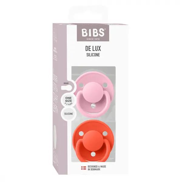Set 2 suzete Bibs de lux Silicon tetina rotunda marime universala Baby PinkTango
