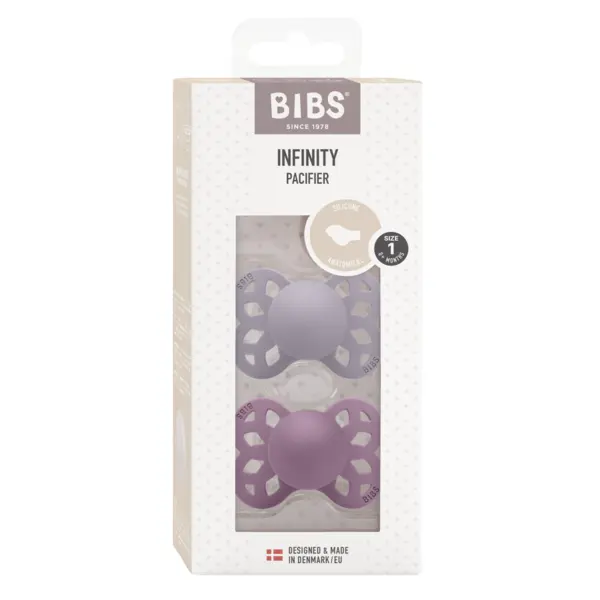 Set 2 suzete Bibs Infinity Silicon tetina anatomica 0 luni + Fossil GreyMauve