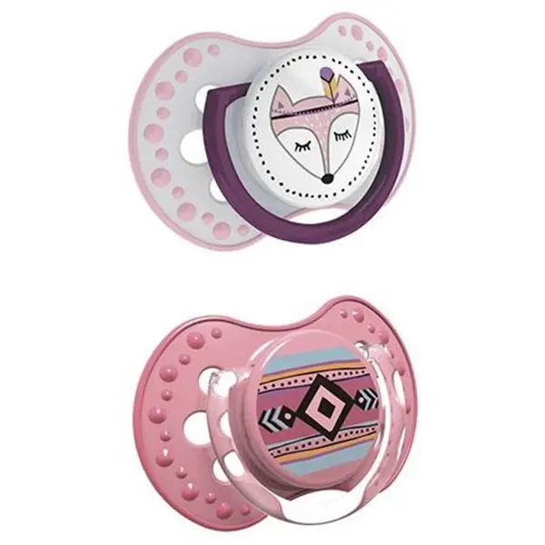 Set 2 suzete de silicon Lovi Indian Summer Girl 3-6 luni