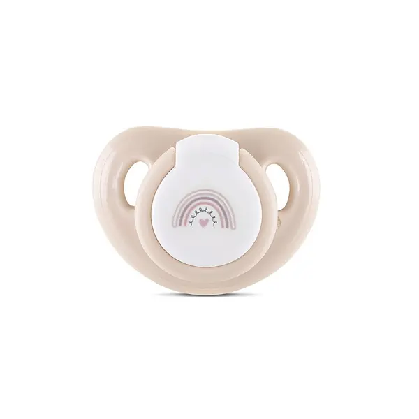 Set 2 suzete din silicon moale Mellow Rose cu capac 0 luni+