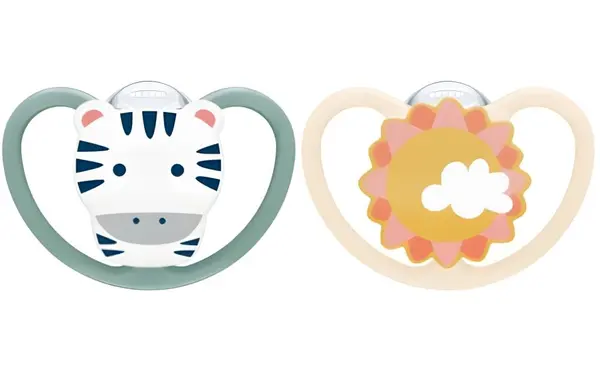 Set 2 suzete din silicon Nuk Space M3 18-36 luni zebra