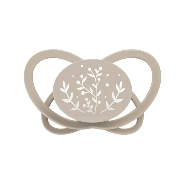 Set 2 suzete Nip My Butterfly cu tetina ortodontica din silicon, forma simetrica, din materiale naturale regenerabile, fara BPA, cutie de transport si sterilizare, maro, 16-32 luni