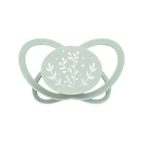 Set 2 suzete Nip My Butterfly cu tetina ortodontica din silicon, forma simetrica, din materiale naturale regenerabile, fara BPA, cutie de transport si sterilizare, verde, 0-6 luni