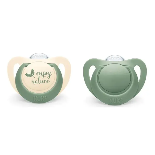 Set 2 suzete silicon Nuk For Nature 0-6 luni Verde