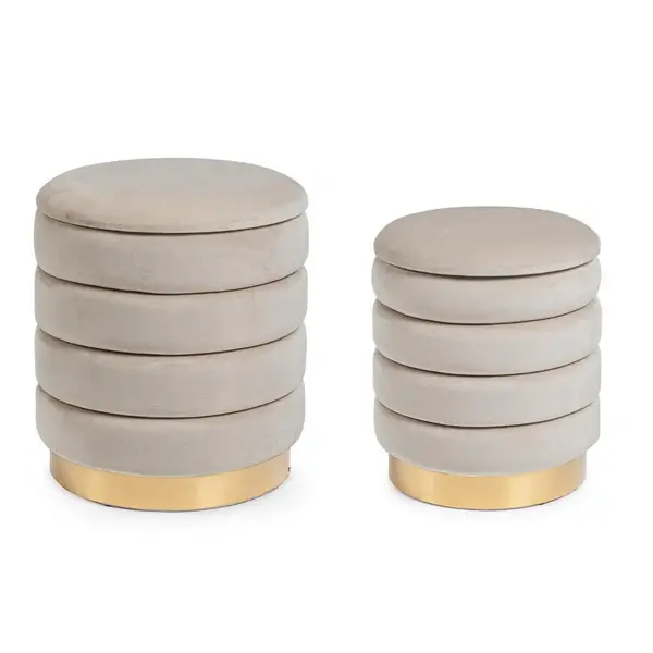 Set 2 taburete DARINA Ø36/40 CM - Beige