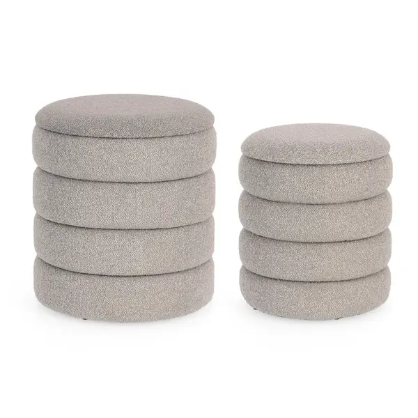Set 2 taburete KATERINA Ø33/40 CM - Grey