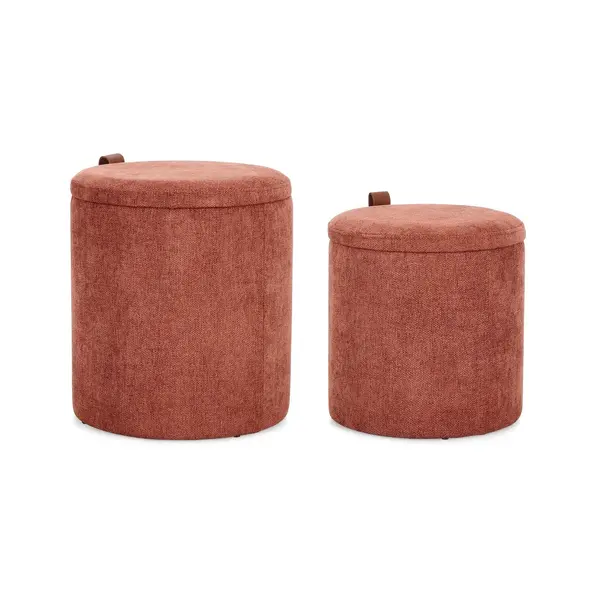 Set 2 taburete KATIA GINGER Ø34/39 CM - Caramiziu