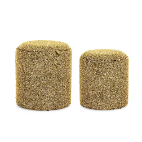 Set 2 taburete SASHA Ø34/39 CM - Mustard