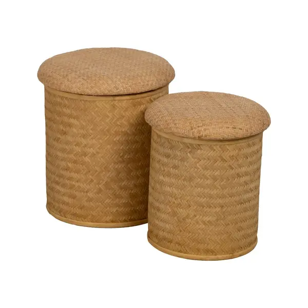 Set 2 taburete TRIOL Ø35/40 CM - Beige