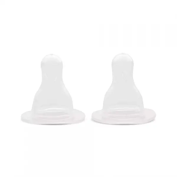 Set 2 tetine din silicon, debit lent, 0 luni+