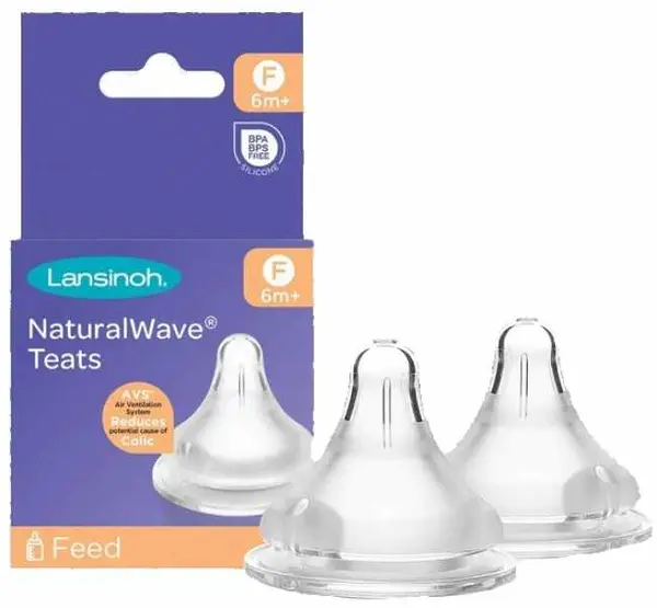 Set 2 tetine Lansinoh - Natural wave, 6+ luni