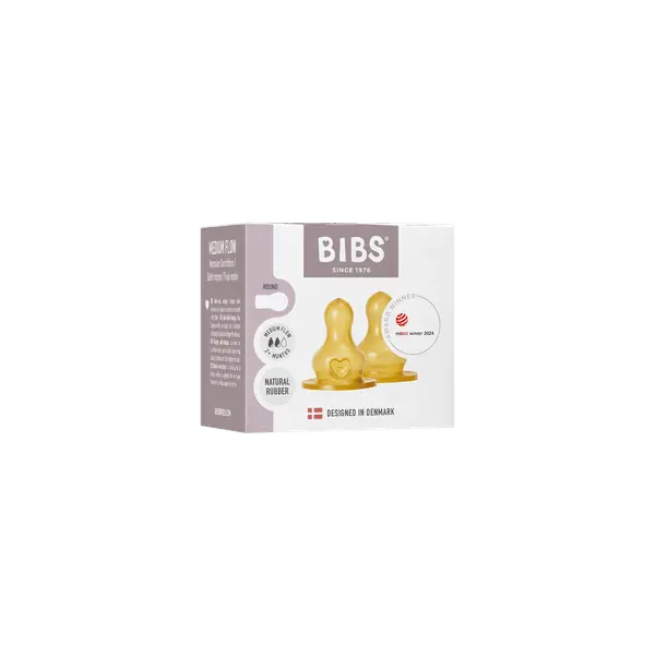 Set 2 tetine pentru biberon Bibs Latex flux mediu