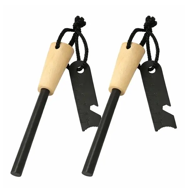 Set 2 x amnar supravietuire robust cu maner lemn si racleta multifunctionala, DEPOX , lemn, 12 cm