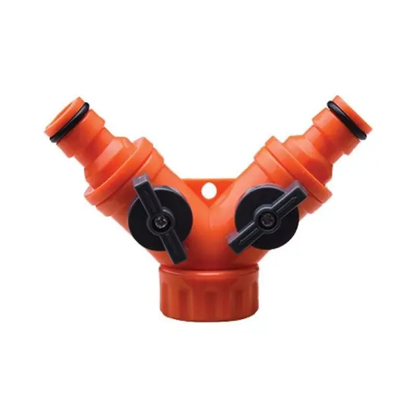 Set 2 x Conector Y Furtun Gradina cu Robinet, 1/2'', Harden