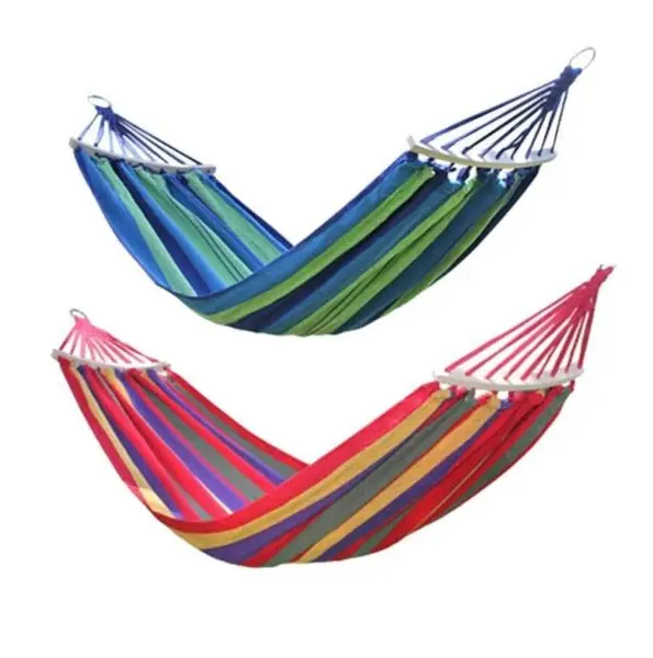 Set 2 x Hamac cu bara de lemn pentru o vara relaxanta