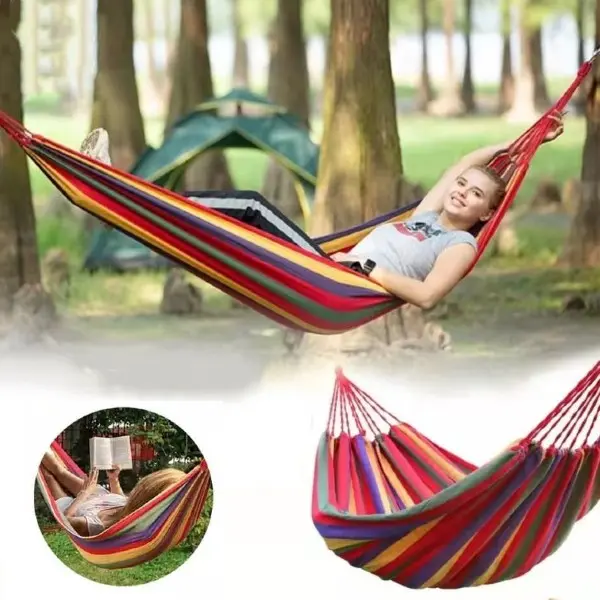 Set 2 x Hamac multicolor bumbac 180 x 80 cm