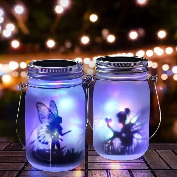 Set 2 x Lampa solara de gradina, LED Multicolor, Zana