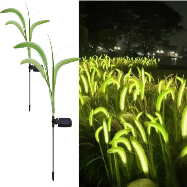 Set 2 x Lampa solara tip iarba verde ornamentala