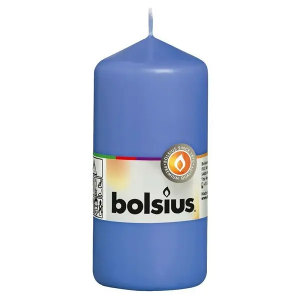 Set 2 x Lumanare Stalp 120 x 58 mm Bolsius, Albastru