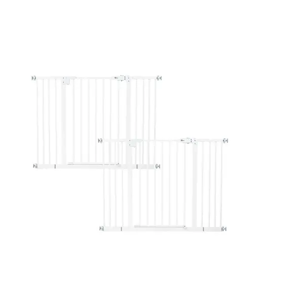 Set 2 x Poarta siguranta, Qmini, Thor, 74 - 109.4 cm, Inchidere automata, Sistem dublu de blocare, Otel, Garantie extinsa:3 ani, ASTM1004 si EN1930-2011, Alb