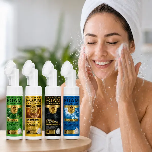 Set 2 x Spuma de curatare faciala cu perie din silicon integrata