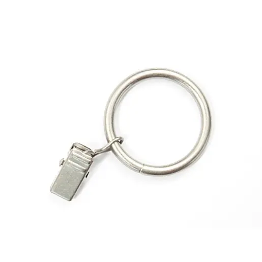 Set 20 inele cu clema metalica pentru teava de 19 mm crom mat