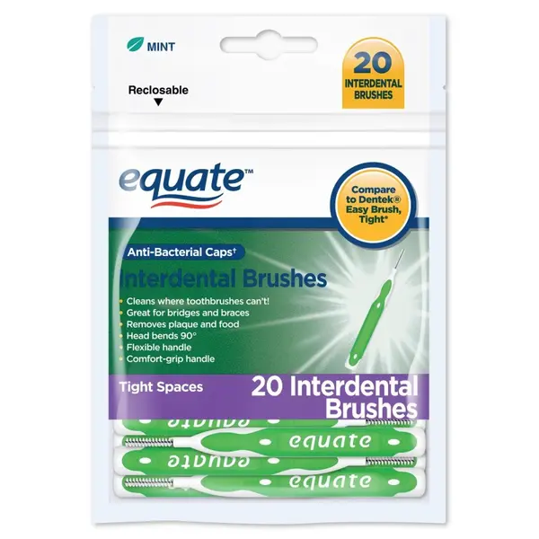 Set 20x Periute Interdentare, Equate, pentru Curatare in Profunzime, cu Capac, Aroma Menta, Marime S, Verde