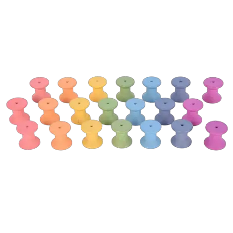 Set 21 mosoare colorate din lemn pentru activitati educative