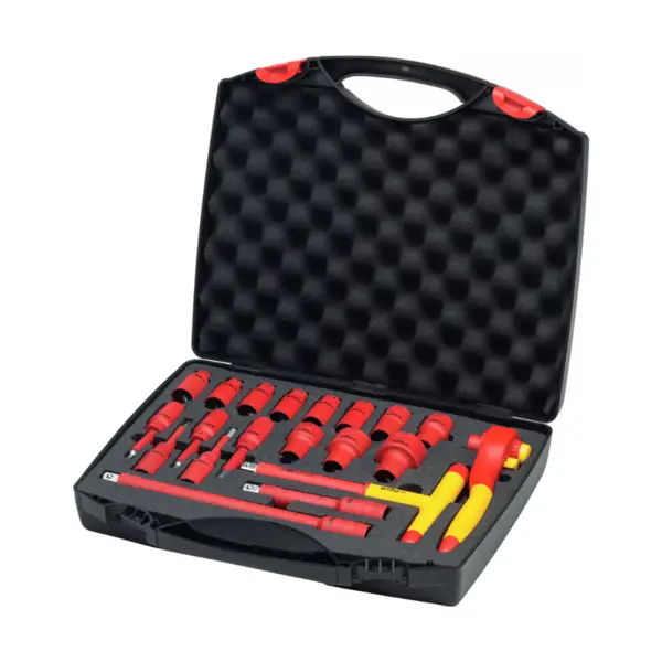 Set 21 unelte Wiha 43024 izolate VDE cu tubulare si antrenor cu clichet 1 2