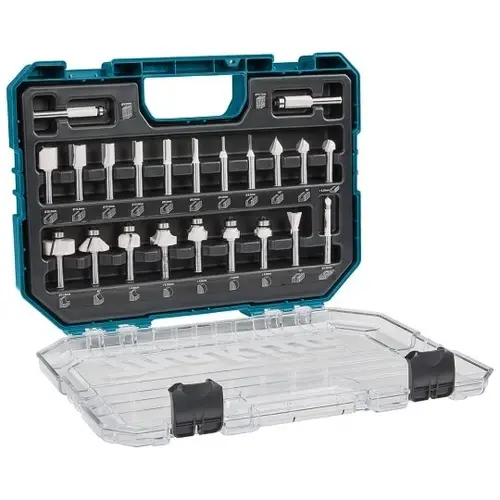 Set 22 piese frezare, Makita, tija de 8 mm, Otel, Multicolor