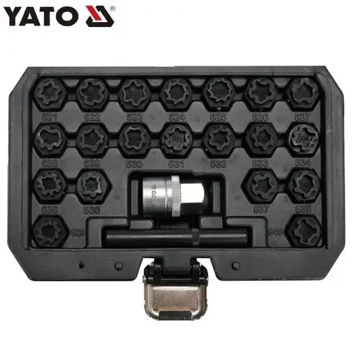 Set 22 piese nasade pentru suruburi de siguranta VW, Yato YT-060305, 1/2inch
