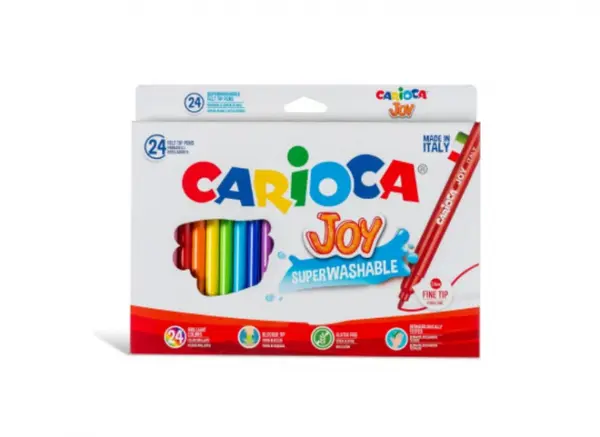 Set 24 carioci lavabile, varf subtire, Multicolor