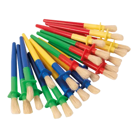 Set 24 de pensule groase, maner cu protectie, pentru copii mici